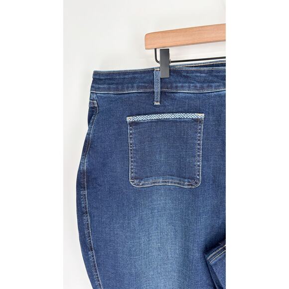 NYDJ Marilyn Ankle Embroidered Denim Jeans Lotus Gardens Womens 24W Petite New - Picture 5 of 15